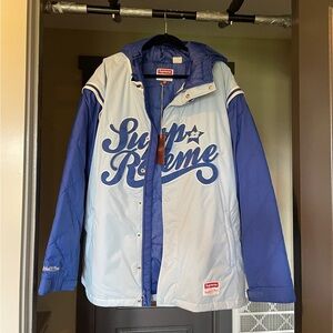 Supreme Blue and White Logo Jacket